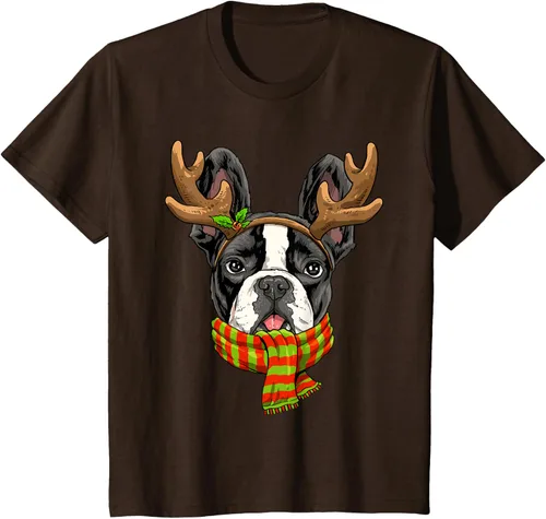 Vista 6 de Camiseta de Navidad para perro Bulldog Francés, Negro, S