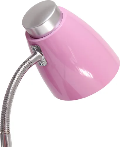 Vista 7 de Simple Designs LD1067-PNK Lámpara de escritorio compartimentada con soporte para iPhone/iPad/Tablet, cuello de cisne flexible, para oficina, sala