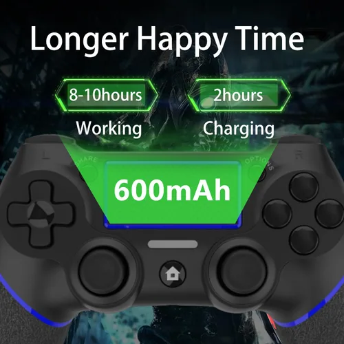 Vista 3 de Upgraded Wireless Controller for Ps4 Gamepad Compatible with Ps4/Pro/Slim/Windows PC,Joystick for PS4 with Touchpad/Stereo Headphone Jack/Six-axis