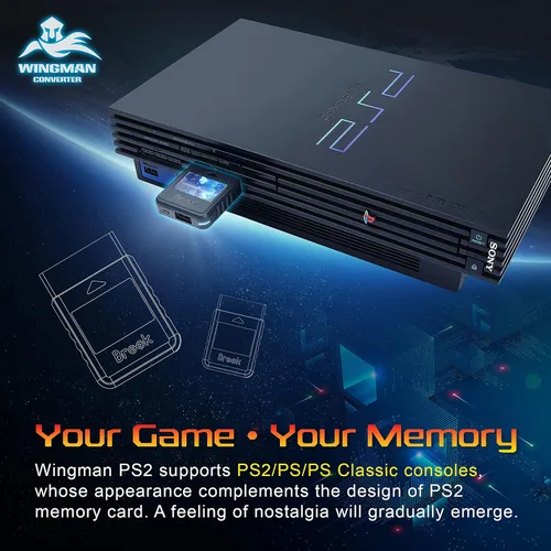 Vista 4 de Brook Wingman PS2 Converter - Wireless Version of PS4/3 to PS2/1, Retro Consoles Converter on PS2/ PS1/PS Classic Consoles, for PS Retro Consoles