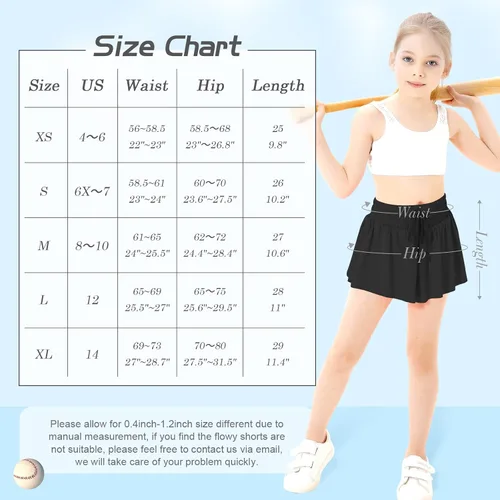 Vista 6 de Pantalones cortos fluidos de mariposa con bolsillo 2 en 1, pantalones cortos atléticos para correr, para niñas, niños, entrenamiento activo