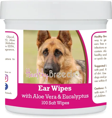 Vista 136 de Healthy Breeds Affenpinscher Toallitas de limpieza de oídos con aloe y eucalipto para perros, 100