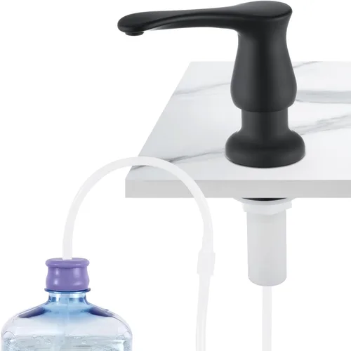 Vista 15 de GAGALIFE Dispensador de jabón para fregadero de cocina, dorado cepillado, dispensador de jabón debajo del fregadero con kit de tubo de extensión