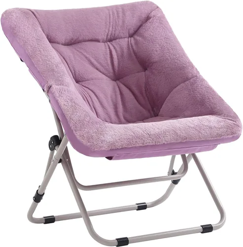 Vista 26 de Tiita Silla Cómoda Plegable, Silla de Acento Plegable de Gran Tamaño de Piel Sintética Suave, Silla de Descanso Perezosa para Niños, Adolescentes
