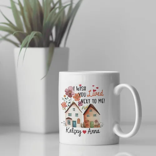 Vista 3 de Taza de café personalizada de alma gemela, taza de café de amistad personalizada para mejores amigos con nombres, mejores amigos, hermanas del alma