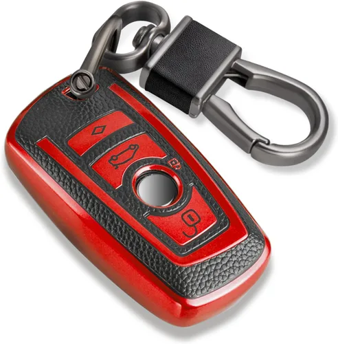 Vista 22 de para llavero de Cadillac con funda de TPU con superficie granulada y cuerda trenzada metálica, funda de llavero mejorada para 2020 en adelante CT4
