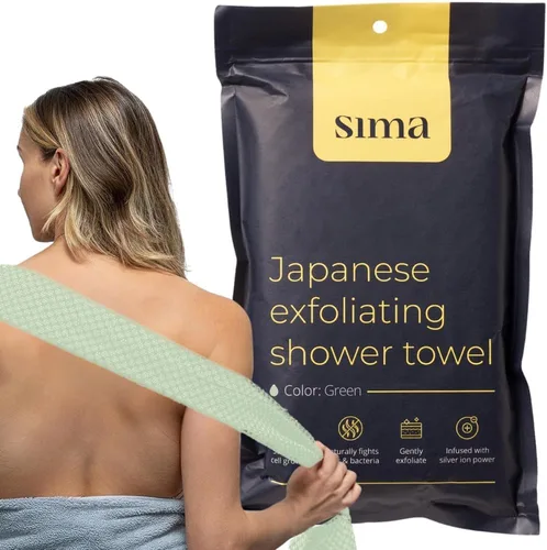 Vista 12 de Toalla exfoliante para la cara y el cuerpo - Toalla exfoliante japonesa con fibras hexagonales, exfoliante corporal con 2 lados para frotar y lavar