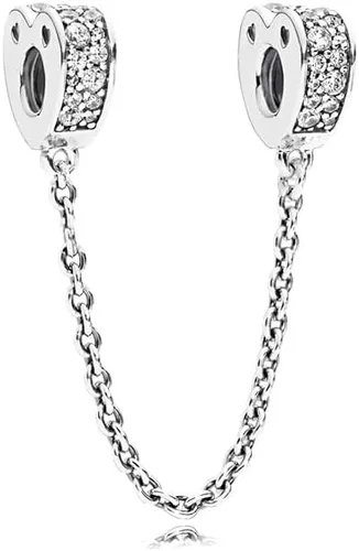 Vista 5 de ARTCHARM Collar de cadena de seguridad con cierre de amor, cuentas de corazón de plata de ley 925, ajuste de pulsera de estilo europeo 2