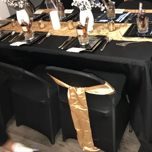 Vista 7 de Fundas plegables para sillas de fiesta, 12 piezas, fundas universales de elastano ajustables para bodas, banquetes, conferencias