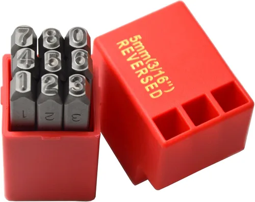 Vista 15 de Juego de 27 sellos de acero resistente con letras mayúsculas de 3/64" 1mm, kit de punzones de alfabeto para estampado a mano de caracteres, código