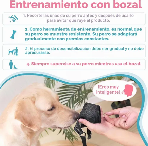 Vista 4 de LUCKYPAW Bozal para perros grandes, medianos y pequeños, pastor alemán Labrador