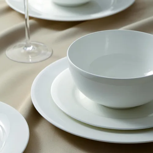 Vista 2 de Stone Lain Aria Bone China - Juego de vajilla de 12 piezas, color blanco