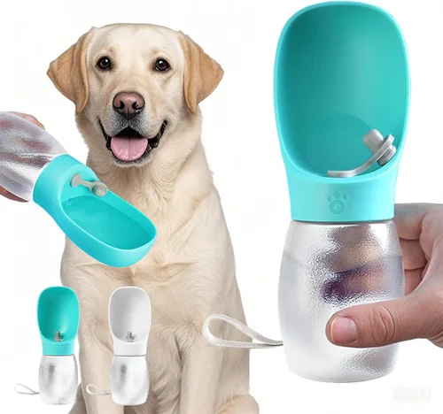 Vista 10 de Kalimdor Botella de agua para perros, dispensador de agua portátil de 12 onzas a prueba de fugas para cachorros con alimentador para mascotas