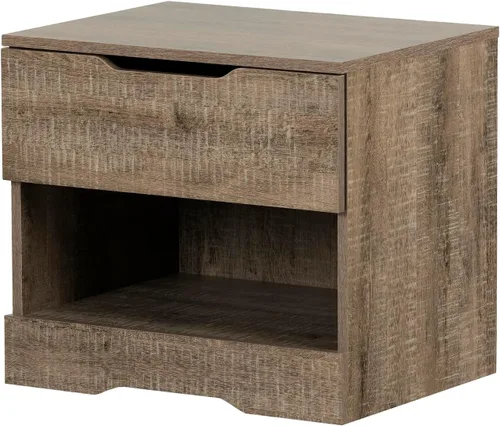 Vista 11 de South Shore Holland - Mesita de noche con 1 cajón, roble negro
