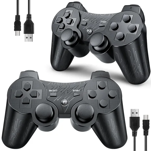 Vista 10 de OKHAHA Controller 2 Pack for PS3 Wireless Controller for Sony Playstation 3, Double Shock 3, Bluetooth, Rechargeable, Motion Sensor, Remote for PS3