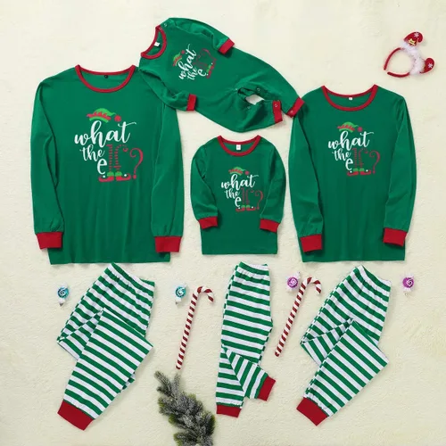 Vista 2 de Pijamas de Navidad a juego para la familia conjunto de pijama estampado camisa y pantalones para mujeres hombres niños bebés y niñas