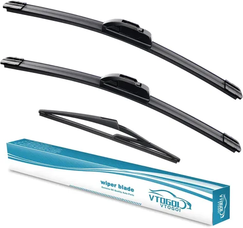 Vista 23 de VTOGOI® Juego de limpiaparabrisas de repuesto para Toyota FJ Cruiser 2007-2014, juego de limpiaparabrisas delanteros y traseros de calidad original