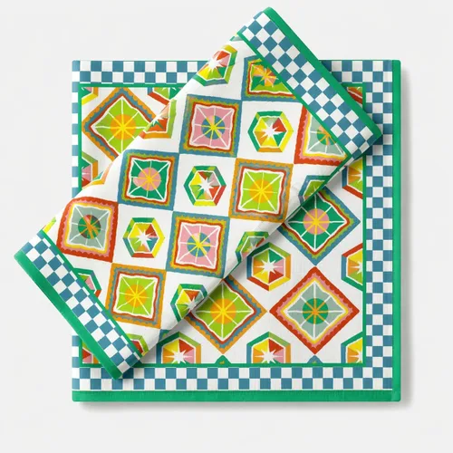 Vista 41 de Fingercraft - Juego de 12 servilletas de tela de mezcla de algodón y lino, con estampado, perfecta para fiestas, cenas, bodas, cócteles y Navidad