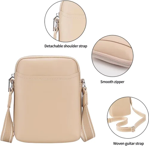 Vista 5 de latumab Bolso del teléfono celular, bolsos de hombro pequeños de cuero de la PU para las mujeres
