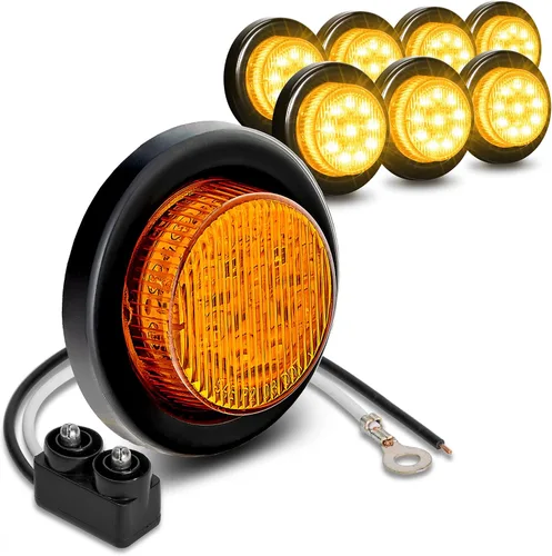 Vista 13 de TRUE MODS 2" - 10 luces LED redondas ámbar de 2 pulgadas y 12 V [reflector 2 en 1] [policarbonato] [DOT FMVSS 108] [SAE P2] [arandela y enchufes]