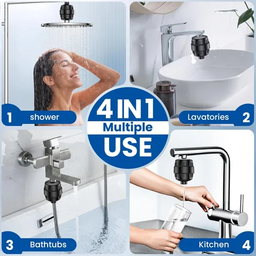 Vista 5 de VOXON Filtro de ducha de 36 etapas, revitaliza el cabello y las uñas con agua purificadora, filtro de cabezal de ducha para agua dura, 99% de plomo