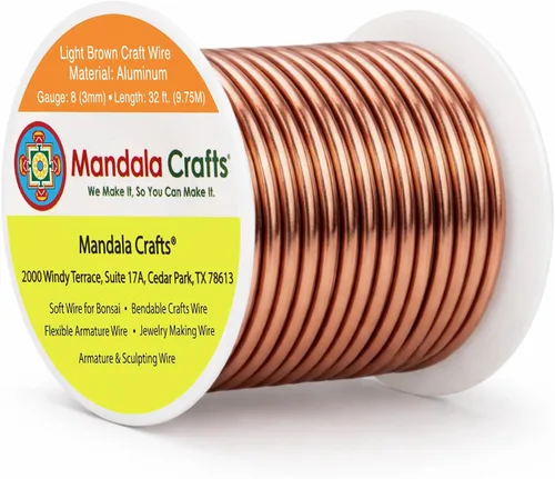 Vista 169 de Mandala Crafts - Alambre de aluminio anodizado de calibre 22 para hacer joyas - 137.2 m de alambre flexible surtido y coloreado - Doble para bonsái