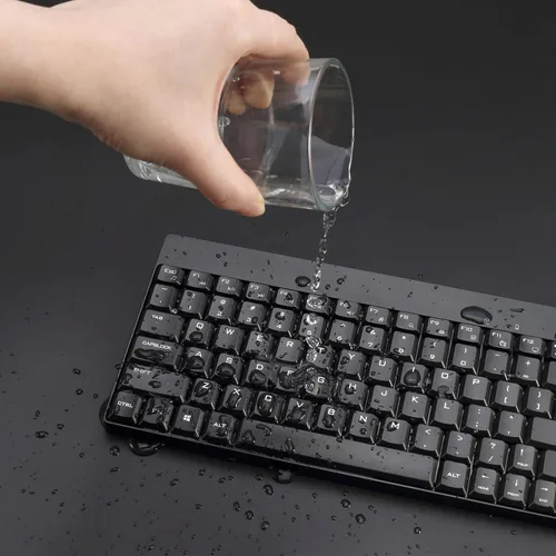 Vista 7 de Adesso WKB-1100CB - Combo de teclado y mouse, ergonómico, natural, resistente a derrames, color negro