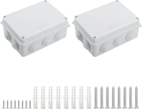 Vista 16 de LeMotech - Caja de derivación universal de plástico ABS resistente al polvo, resistente al agua, IP65, color blanco