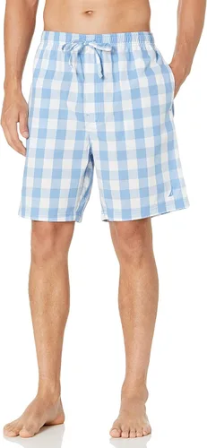Vista 9 de Nautica - Pijama corto para dormir de hombre, 100% algodón, tejido suave, cintura elástica Azul