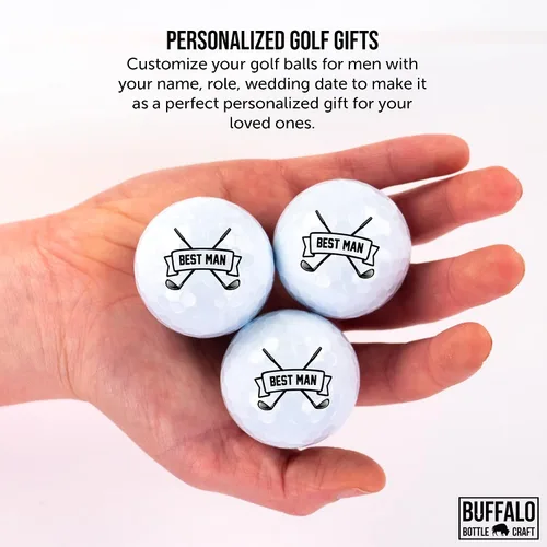 Vista 6 de Wilson - Funda de 3 pelotas de golf personalizadas para hombres, regalo de padrinos de boda, regalos para el padre de la novia, diseño personalizado
