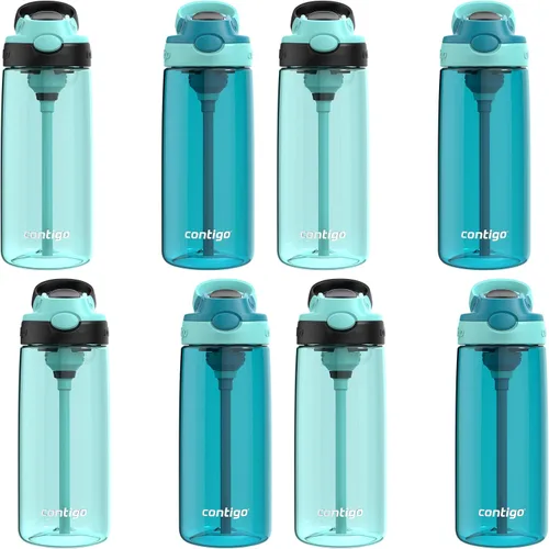 Vista 45 de Contigo Aubrey - Botella de agua para niños, paquete de 2, 20 onzas, azalea/jade y frambuesa azul. Azalea, tapa a prueba de derrames, apta