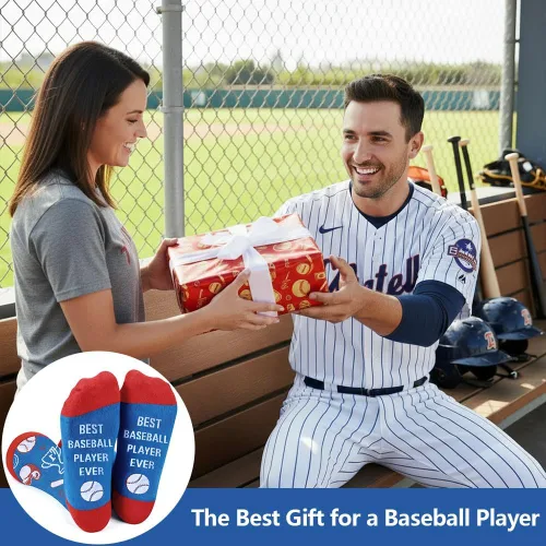 Vista 5 de Regalos de béisbol, regalos de jugador de béisbol para hombres y mujeres, calcetines de agradecimiento para Halloween, Navidad, cumpleaños, San
