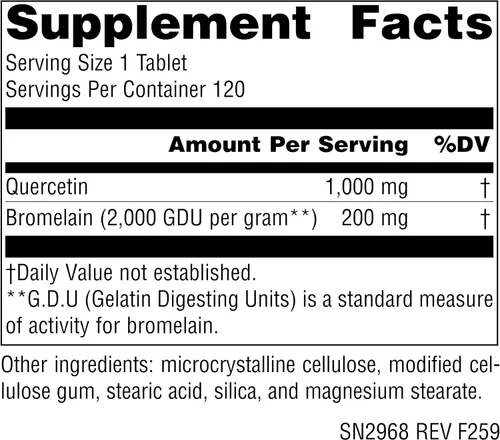 Vista 2 de Source Naturlas Quercetina 1000 con bromelina, apoyo respiratorio e inmunológico*, tabletas de 1000 mg, 120