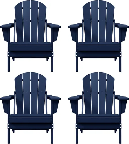 Vista 44 de WO Home Furniture Laguna Silla plegable Adirondack de polietileno de alta densidad, silla para patio para todo tipo de clima, para jardín al aire