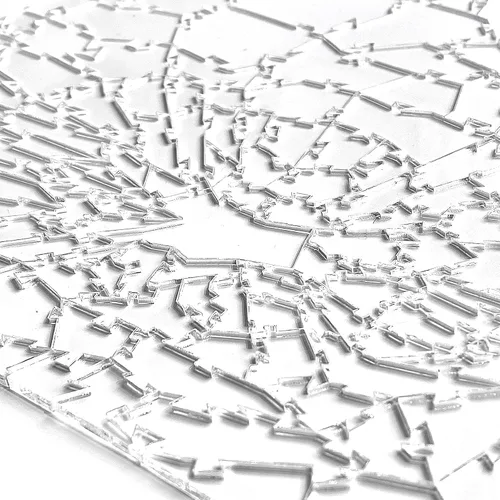Vista 4 de Generic Rompecabezas de vidrio roto - Rompecabezas de acrílico transparente - Estilo moderno único - 161 piezas, 10 x 10 pulgadas - Nivel de experto