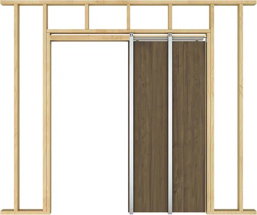 Vista 12 de JUBEST Kit de Marco de Puerta Corredera de 36" x 80" con Mecanismo de Cierre Suave de 220 LBS y Montantes de Acero Galvanizado, Kit de Puerta