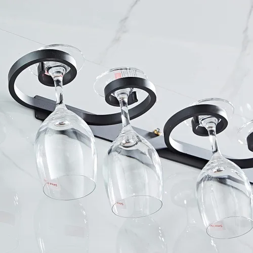 Vista 3 de Estante para copas de vino, soporte para copas de vino, soporte para copas de vino, colgador de almacenamiento de vidrio, organizador de metal