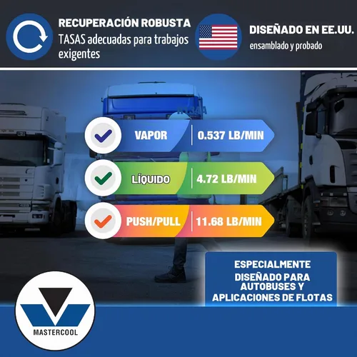 Vista 4 de Máquina de recuperación Mastercool 69365 Twin Turbo R134a/R22/R404A/R410A