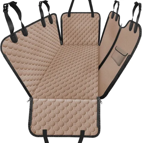Vista 21 de Mancro Funda de asiento de automóvil para perro para asiento trasero, 2026 mejorada 600D, resistente, impermeable y resistente a los arañazos