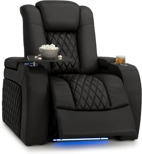 Vista 13 de Seatcraft Asiento de cine en casa Diamante Marrón Reclinable Individual