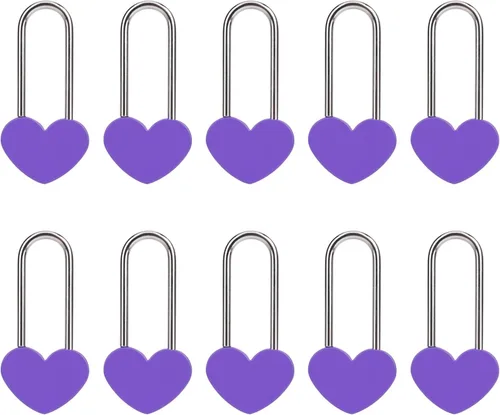 Vista 35 de Candado de amor VeYocilk de 3.5" 50mm en forma de corazón, candado de corazón negro para deseos de amor, ideal para bodas, San Valentín