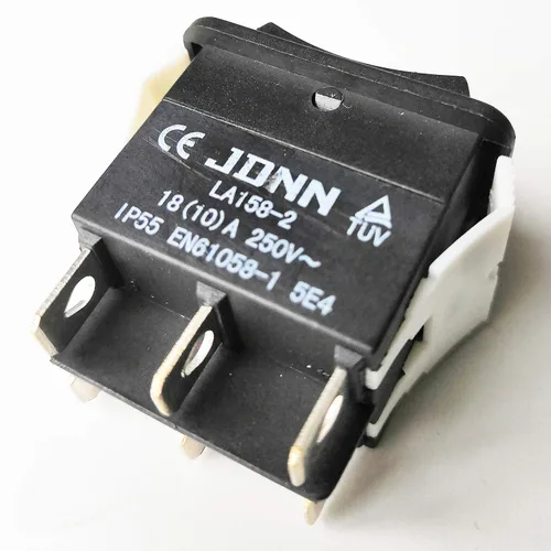 Vista 2 de JDNN LA158-2 Interruptores basculantes impermeables de 6 pines para cabrestante de grúa eléctrica, negro, paquete de 2