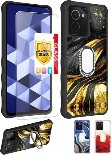 Vista 13 de Aroepurt Boost Mobile Celero 5G SC 2024 - Funda compatible con Boost Celero5G SC con protector de pantalla de vidrio templado, protección de grosor