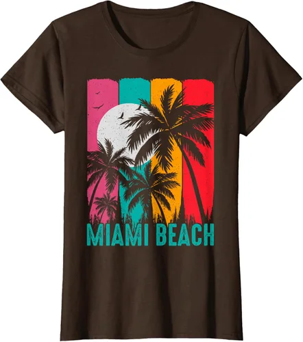 Vista 18 de Camiseta Miami Beach, Negro, S