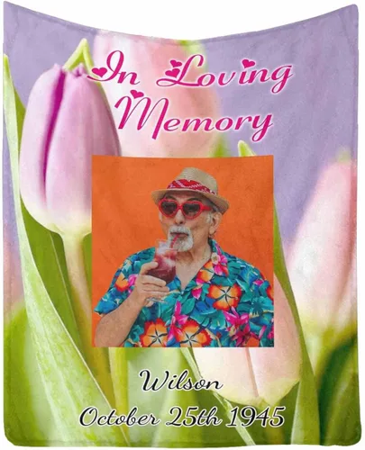 Vista 26 de Manta de memoria amorosa personalizada, no Longer be My Side but Forever in My Heart