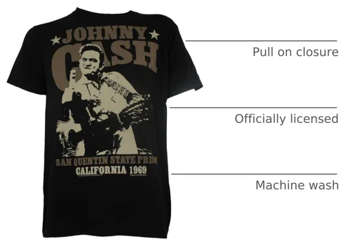 Vista 3 de Johnny Cash - Camiseta para hombre Outlaw Finger