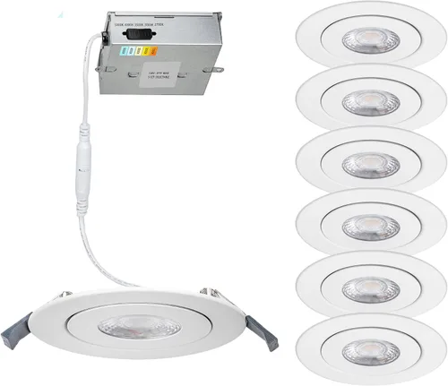 Vista 6 de WAC Lighting Lotos - Luz LED empotrable redonda ajustable de 2 pulgadas, 3000K blanco cálido, 6W, 530 lúmenes, clasificación IC hermética, 120V-277V