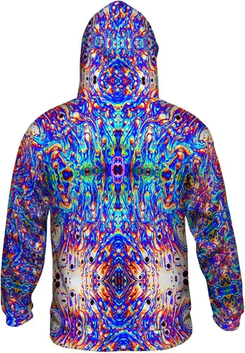 Vista 2 de Yizzam - Jabón de neón psicodélico fiesta violeta -Allover Print - Suéter con capucha para hombre