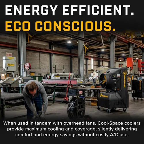 Vista 6 de Big Ass Fans - Cool-Space 350 - Enfriador evaporativo portátil para pantanos, uso en interiores y exteriores, capacidad de 16 galones, velocidad