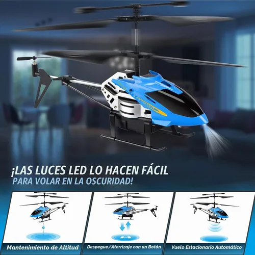 Vista 3 de Dolanus RC Helicópteros de juguete, juguetes voladores, regalo para niños, niñas, niños y adultos Remote Control Helicopter Toys: One Key